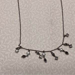 Brasstone Adjustable Chain Necklace With Bezeled Charms